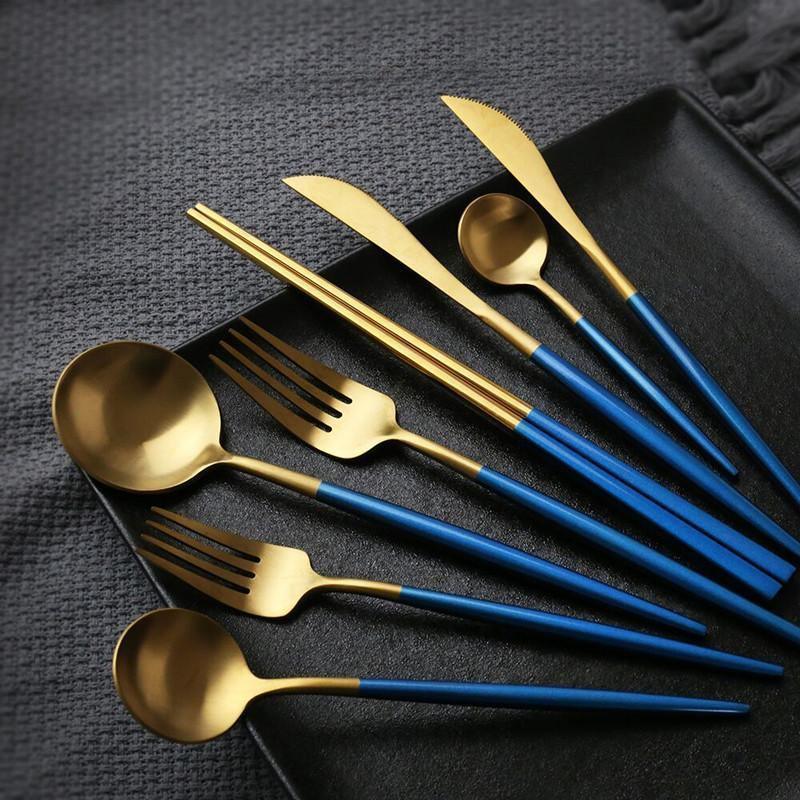 8 Piece Cutlery Set, Blue