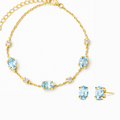 Mini Set 2 - Blue Topaz Jewellery Set in 18k Gold Vermeil
