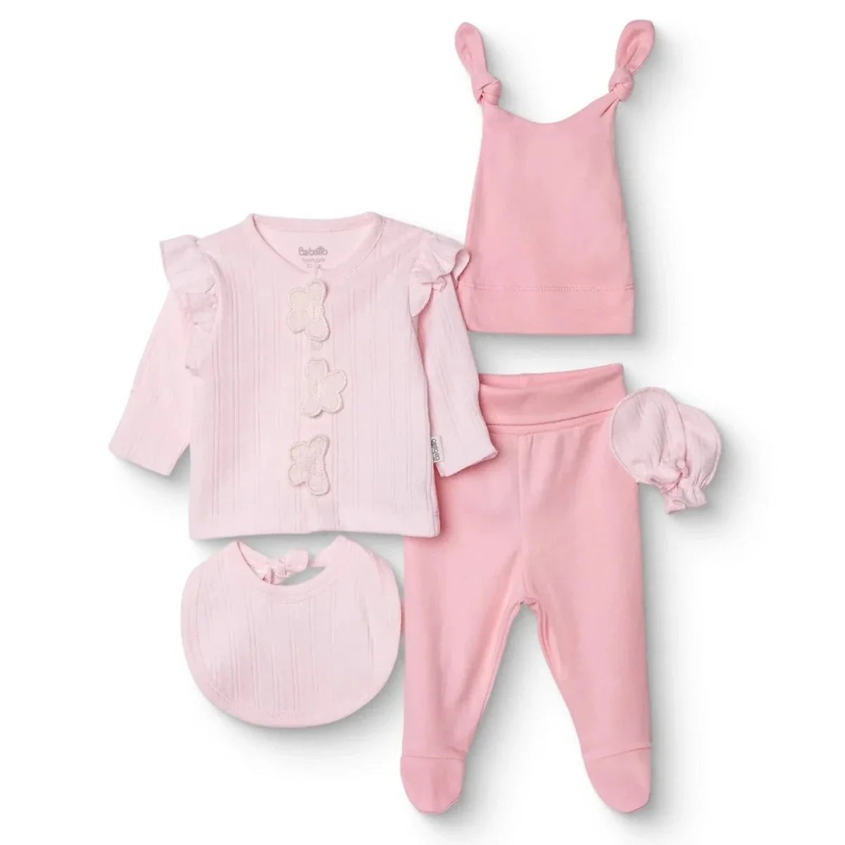 Bebetto 5 Piece Jacquard Knit Baby Hospital Bag Set (Newborn)