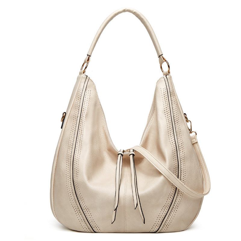 New Trend Retro Large Capacity Tote Shoulder Bag Tassel Hollow One-shoulder Casual Bag Women's Big Bag Casual Bag