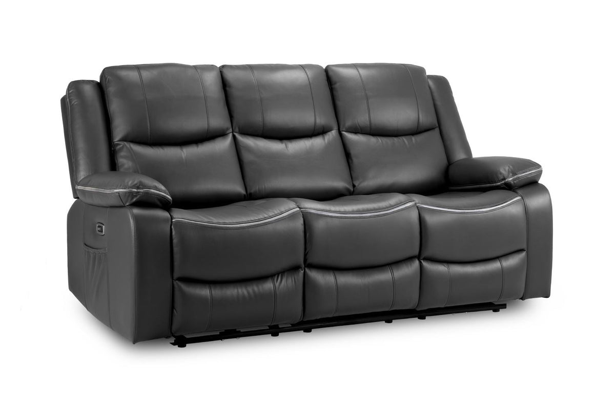 Harald Electric Recliner Sofa  Grey 3 Seater Ultimate Comfort & Style