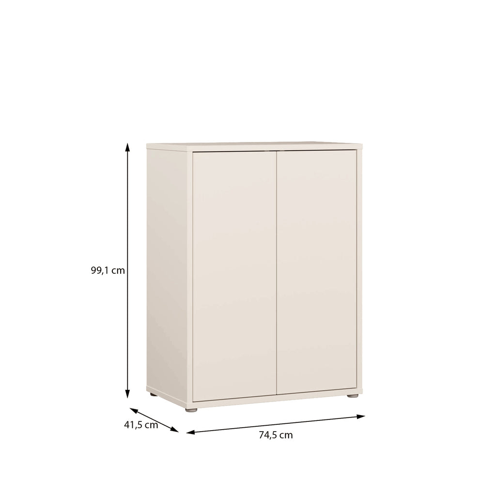 Alice Springs Tall 2 Door Cupboard with Push-to-Open Doors in Sand