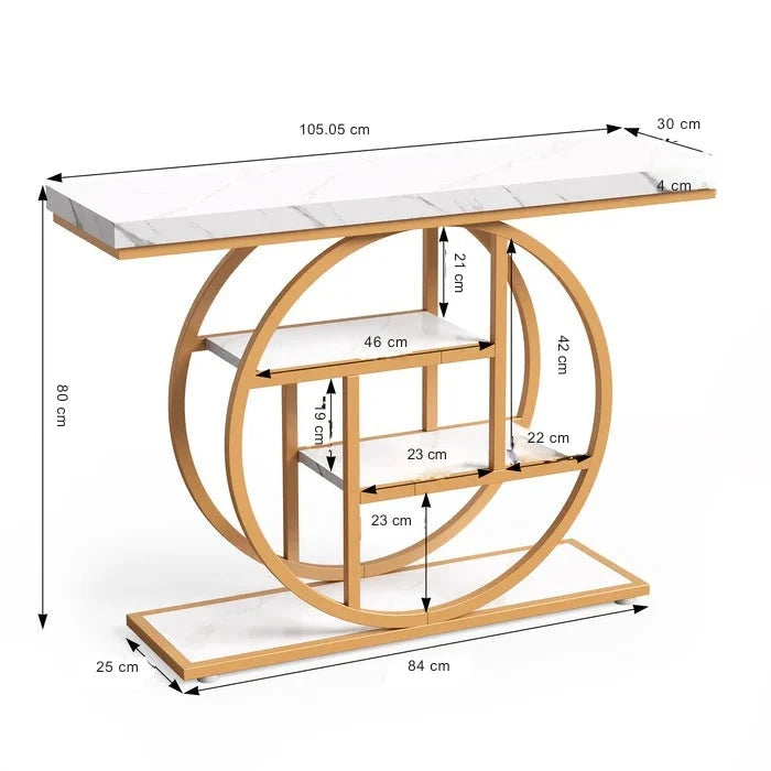 105cm Industrial 4-Tier Sofa Table - 105 cm Console Table