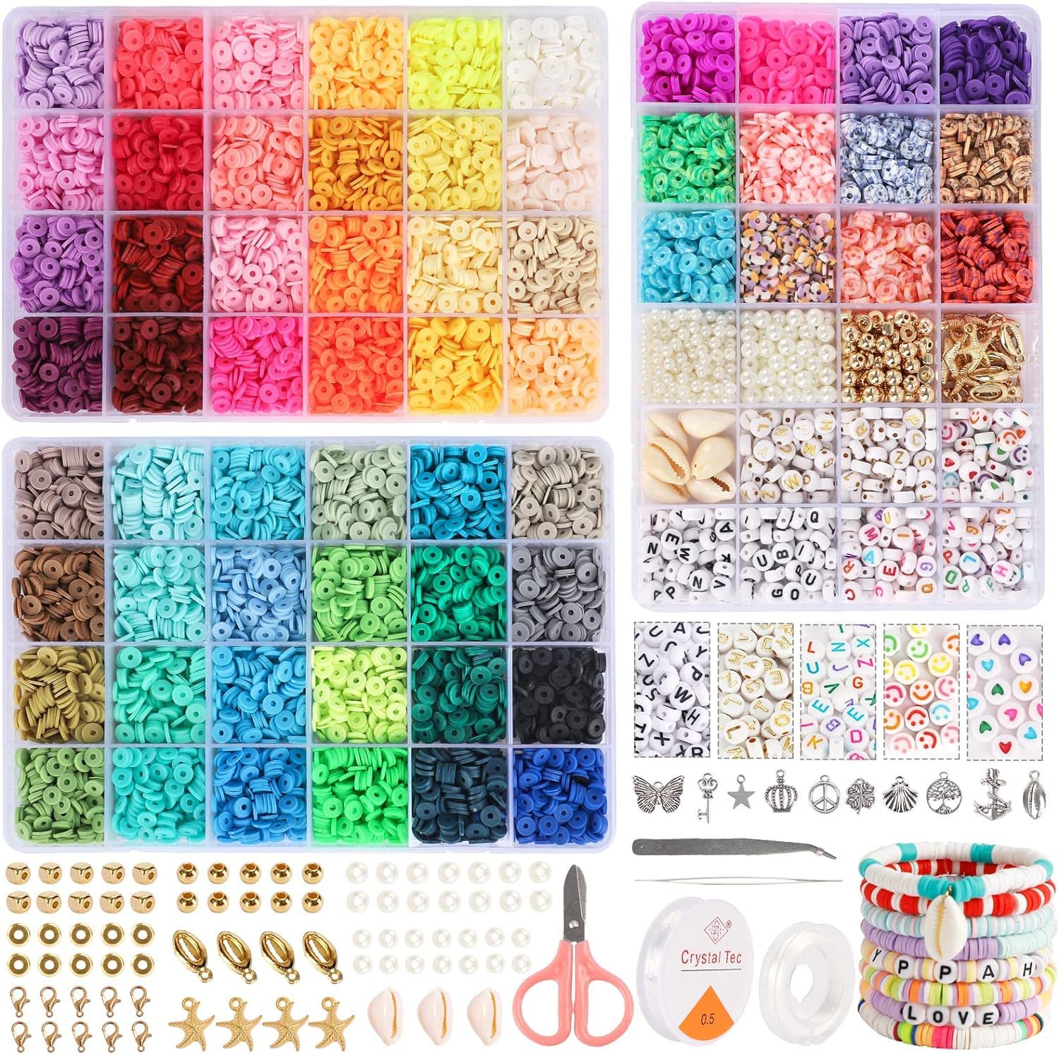 Multi-Color Soft Ceramic Beads Ornament Sets Of Boxes