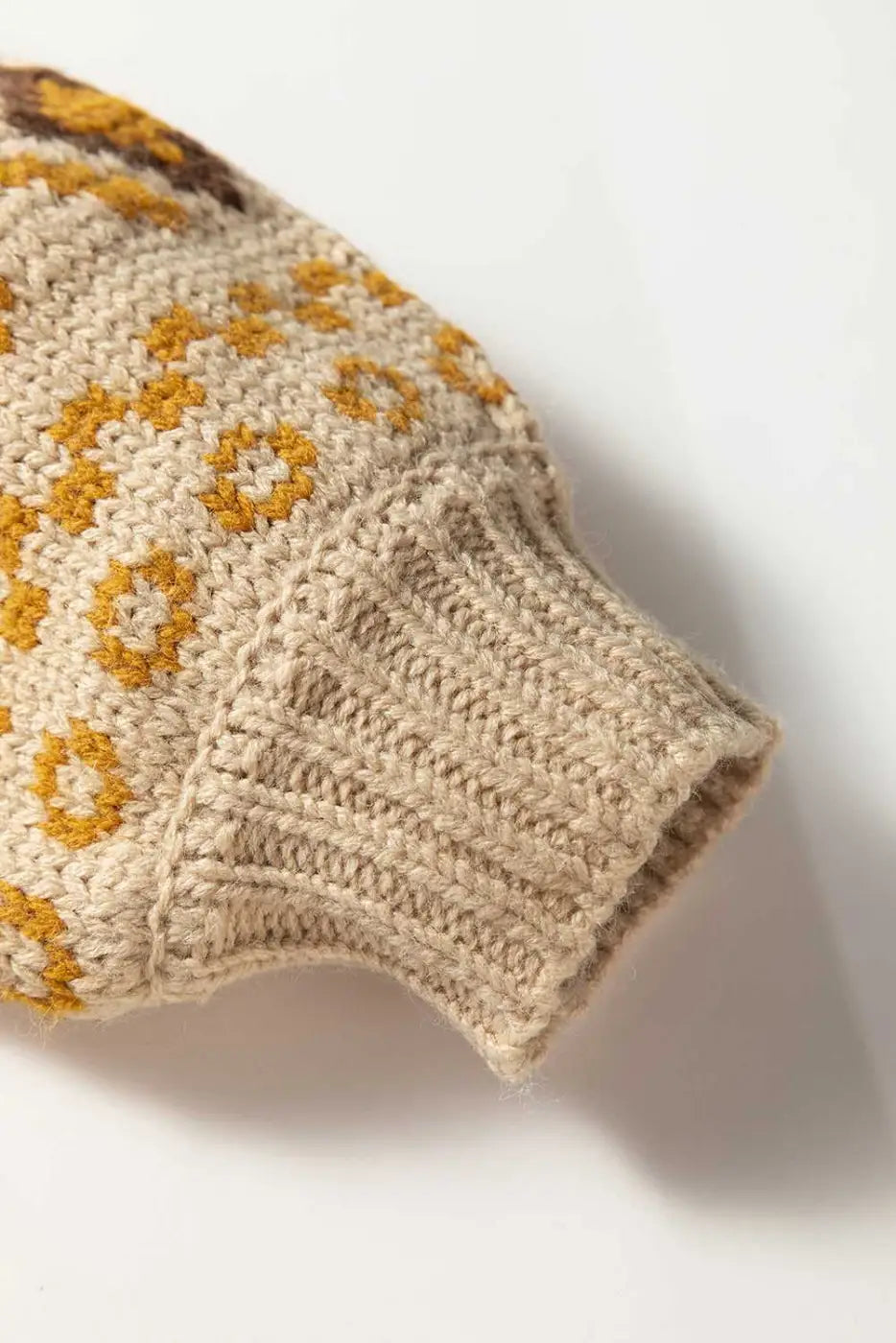 Khaki Western Pattern Knit Cardigan Women UK