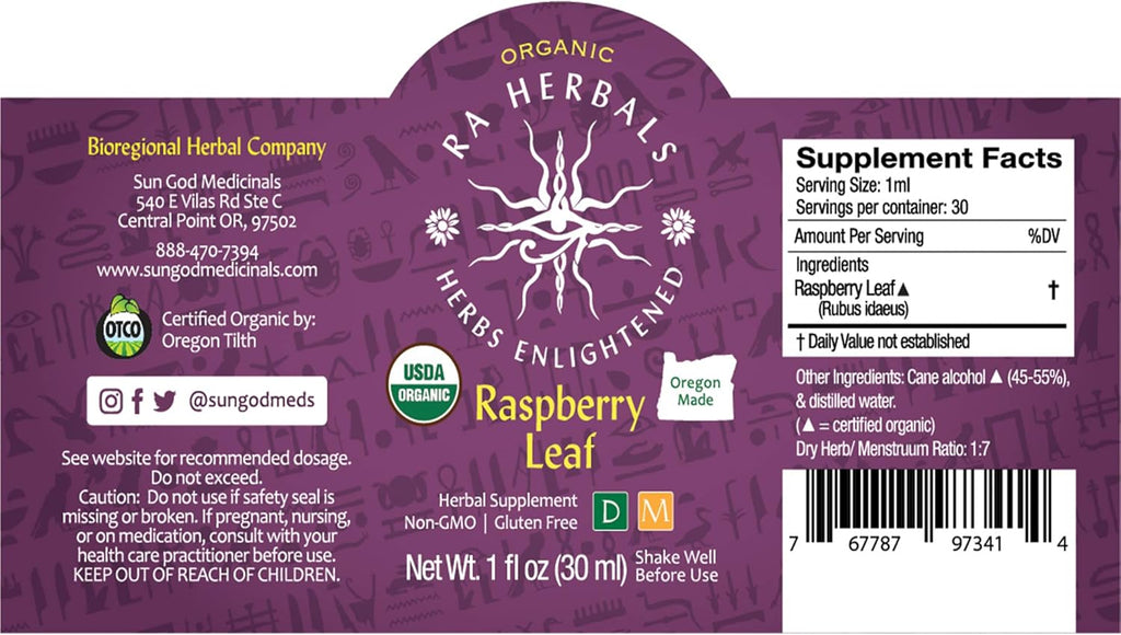 Organic Raspberry Leaf Tincture - KNOWN MENOPAUSE & MENSTRUAL RELIEF