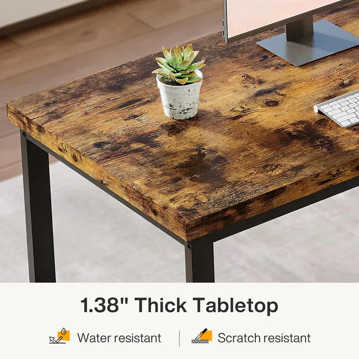 200cm Double Desk - 2-Person Home Office Extra Long Desk with Black Metal Frame