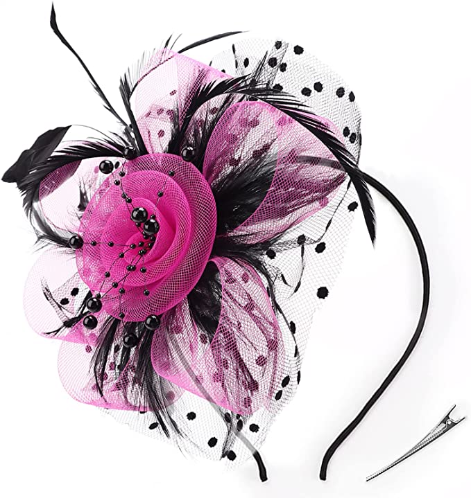Flower Net fascinator on Headband