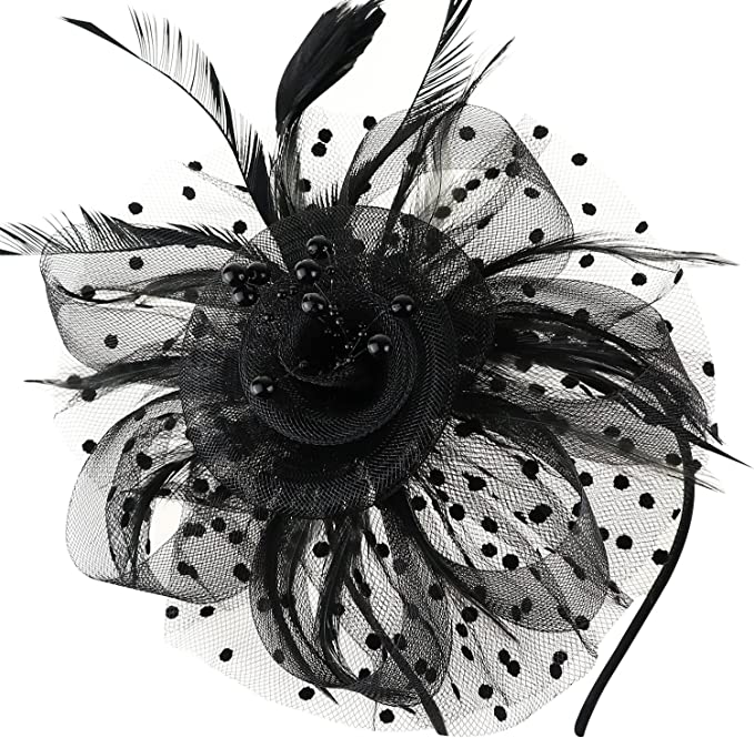 Flower Net fascinator on Headband