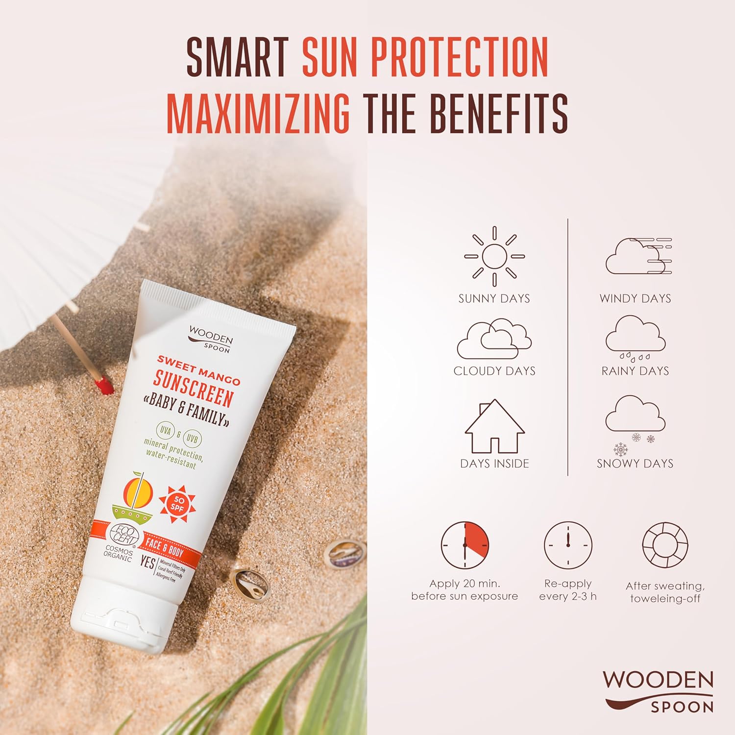 Organic Sunscreen Lotion Baby & Family 50 SPF - Sweet Mango - 150ml