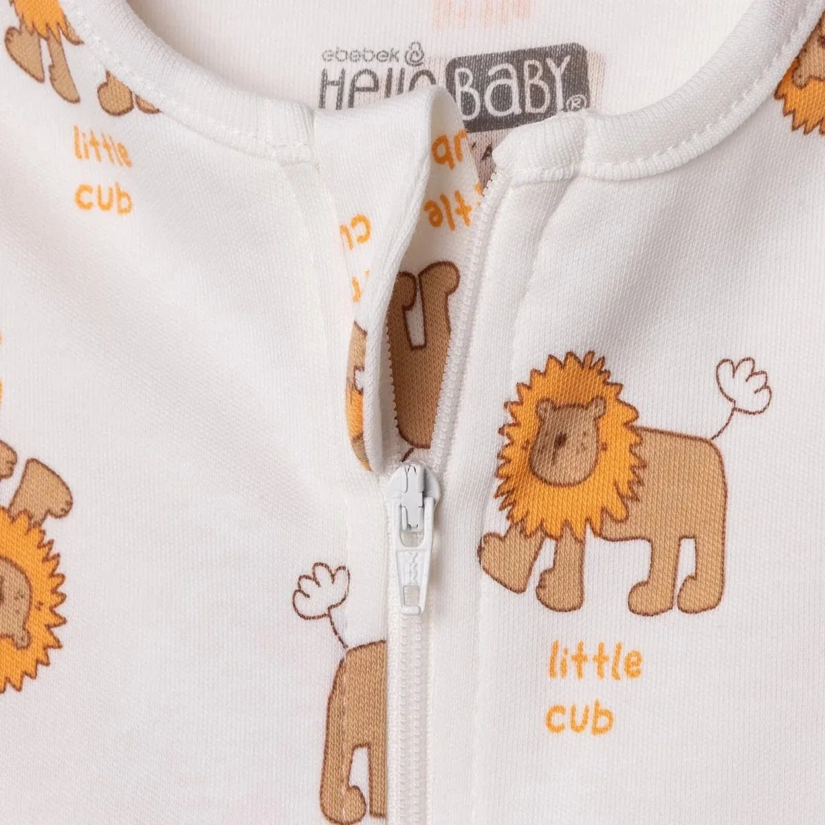 HelloBaby Lion Print Crew Neck Long Sleeve Baby Sleepsuit with Feet (Newborn to 6-9 Months)