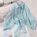 Fashionable Glossy Purple Cardigan Sun-protective Garment