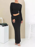 Women's Autumn Pure Color Comfort Slim Fit Two-piece Suit