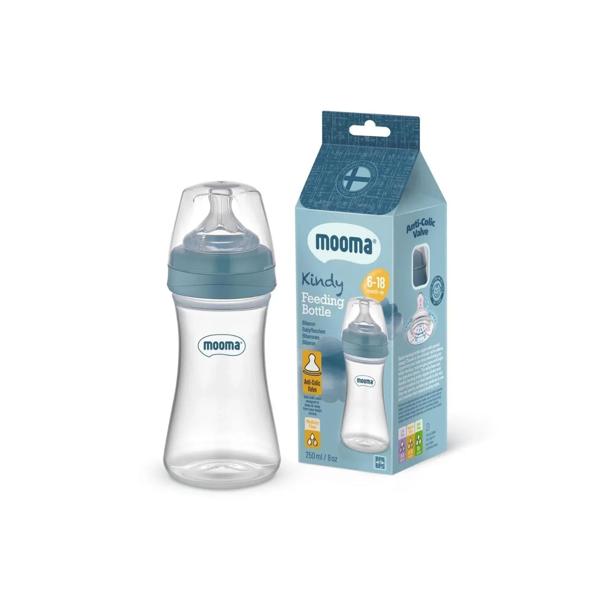 Mooma Kindy Feeding Bottle Starter Set - Ball Blue