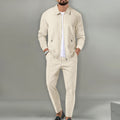 Coat Men's Autumn Zipper Pocket Lapels Slim-fit Cardigan Jacket Suits