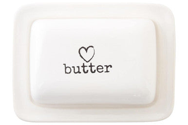 Charm White Ceramic Butter Dish