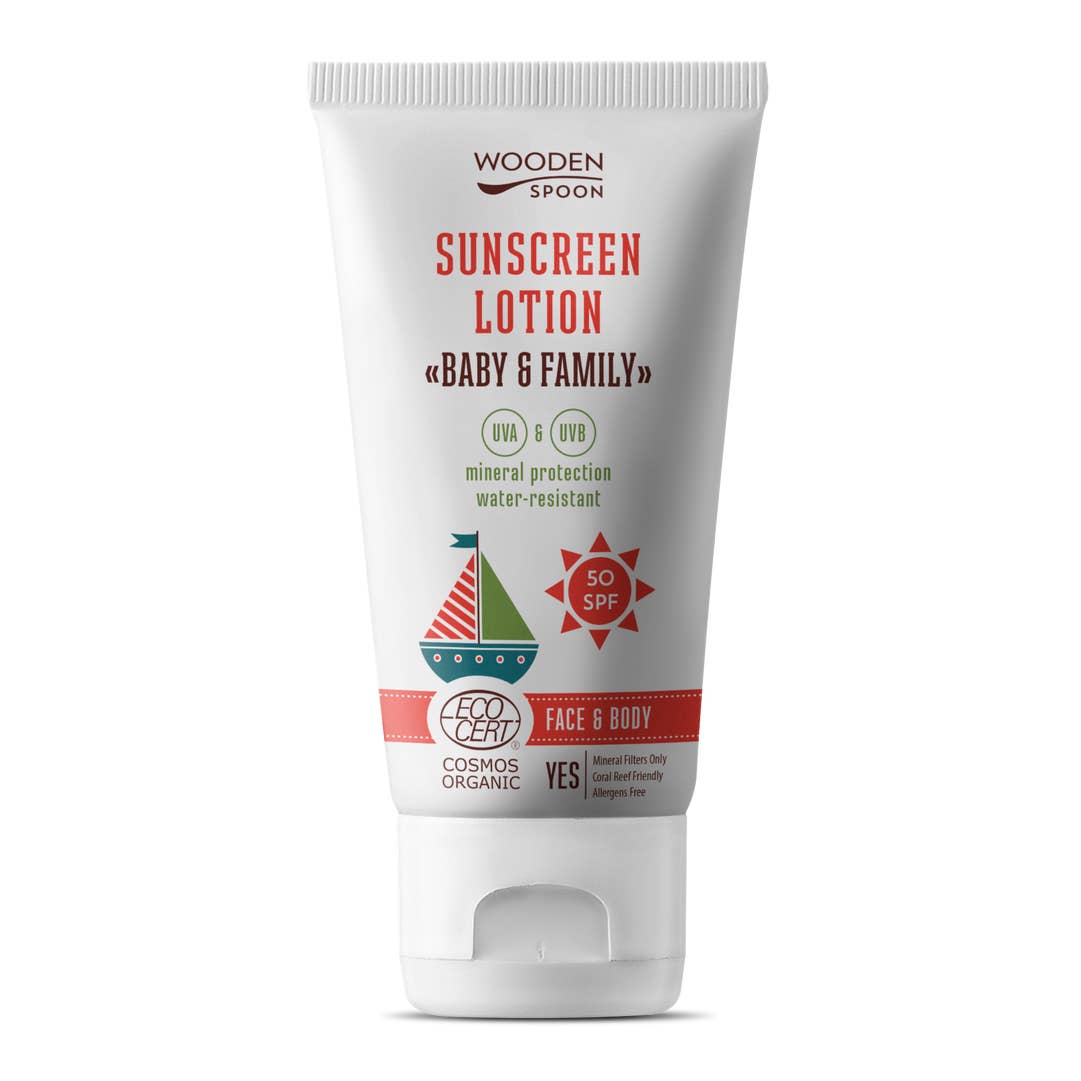 Organic Sunscreen Lotion Baby & Family 50 SPF - 150ml