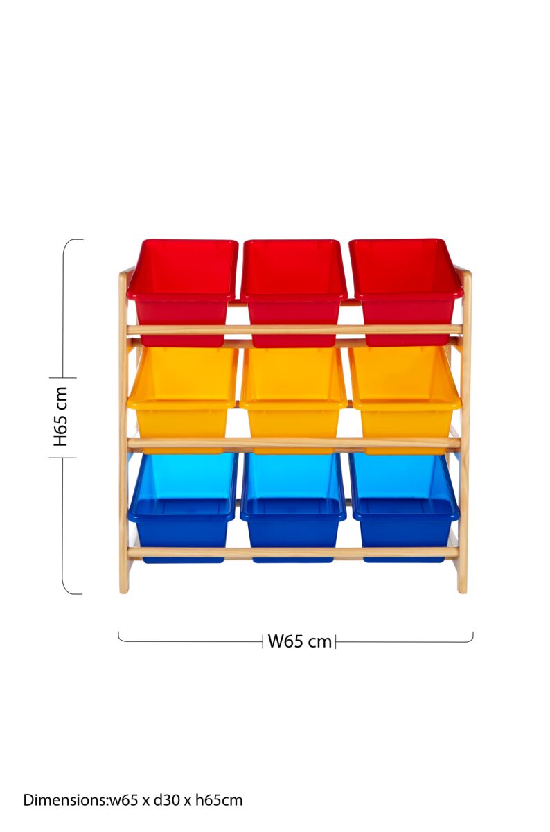 Pixel Kids 3 Tier Pine Frame Storage Unit | Kids Storage