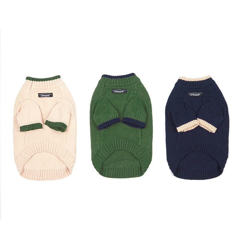 Contrast Color Two Legs Fall Winter Fashion Pet Sweater