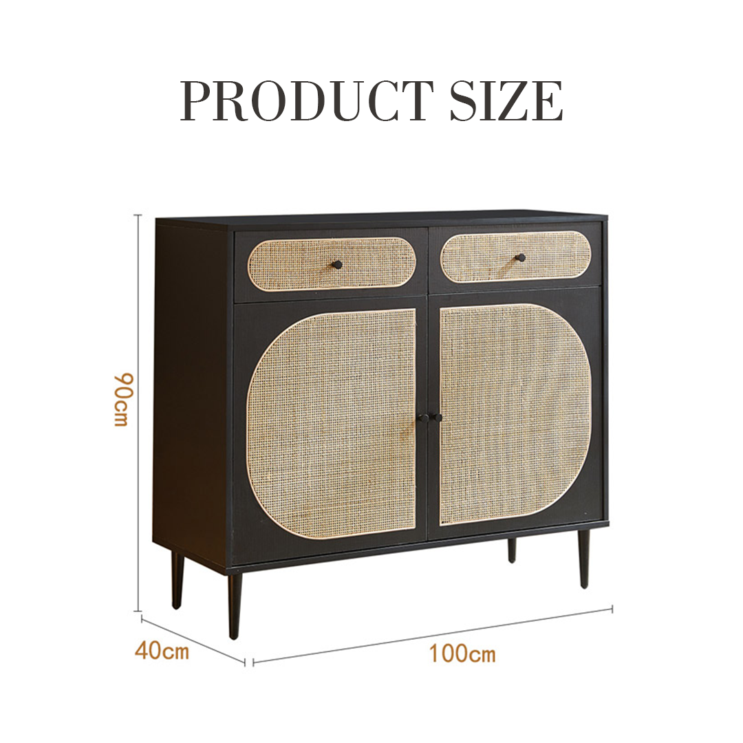 Barbary Rattan Sideboard, Black Or Oak