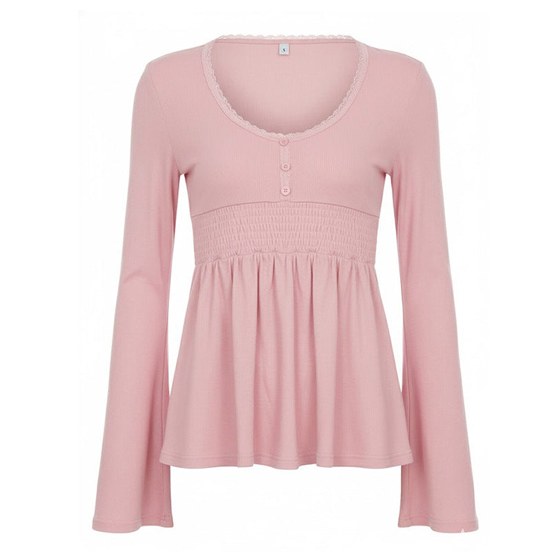 High-waisted Stretchy Loose-fitting Top Comfortable And Casual Women's Wear