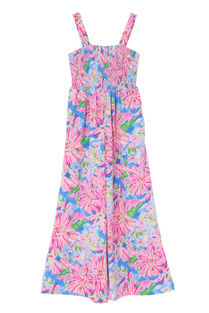 Smocked Square Neck Wide Leg Jumpsuit Women UK