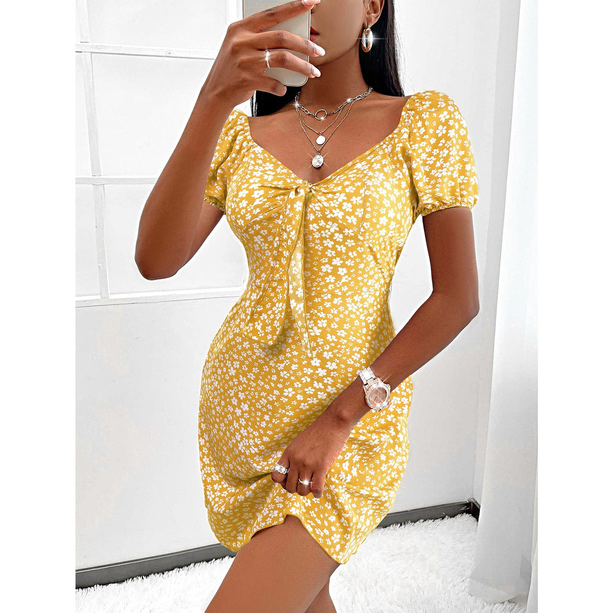 Women's V-neck Skirt Fashion Backless Dress
