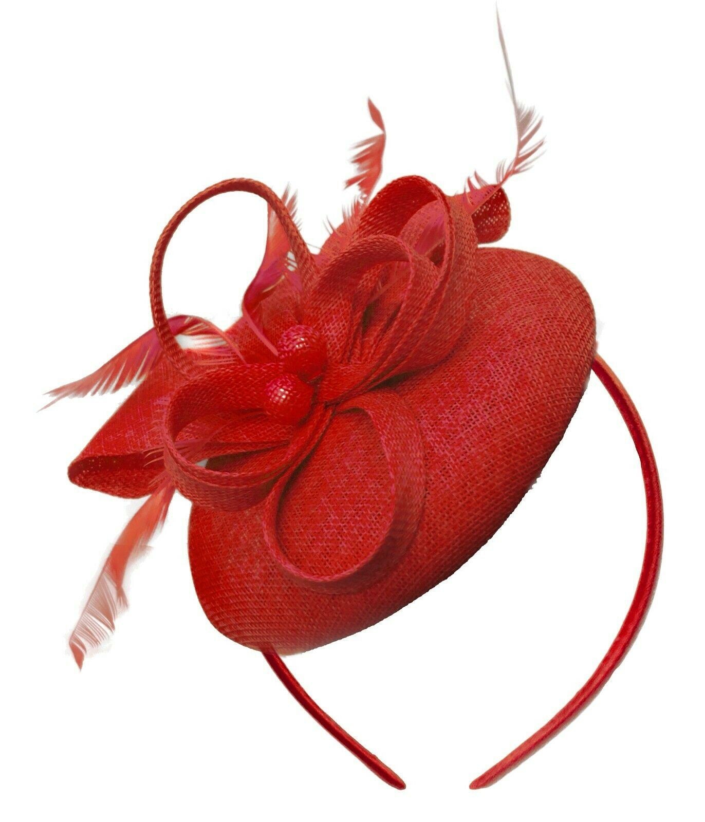 Round Pillbox Bow Sinamay Headband Fascinator Weddings Ascot Hatinator Races