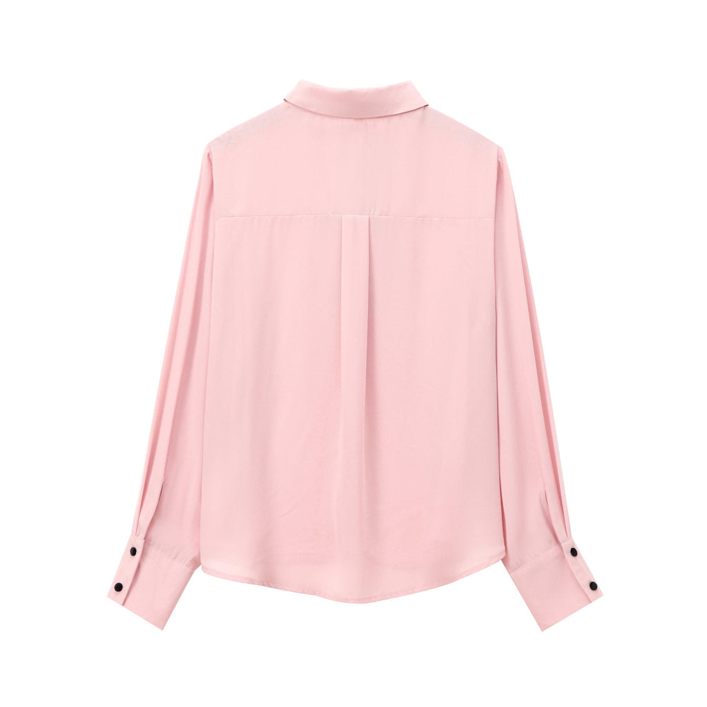 Autumn Beauty Outfit Velvet Bow Decorated Shirt