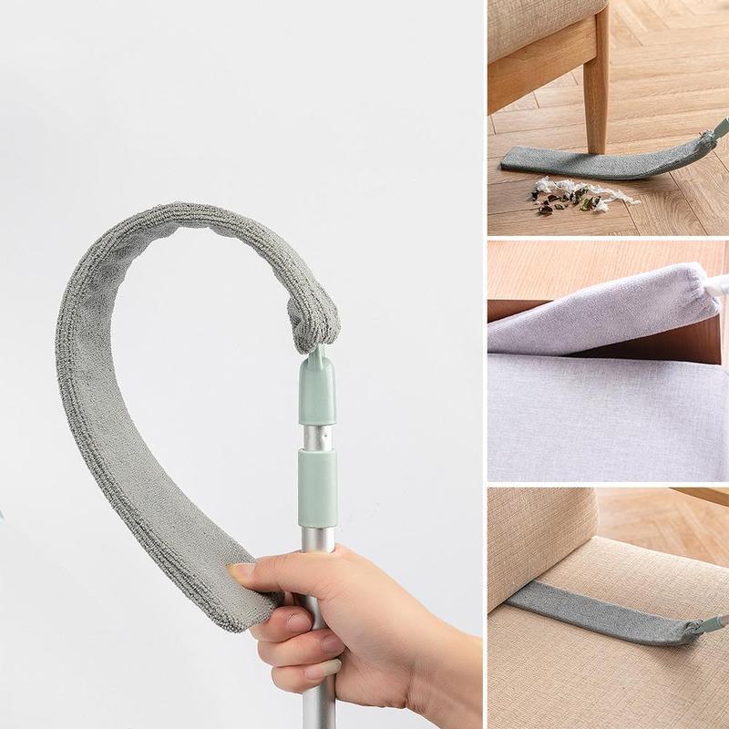 Premium Extendable Gap Cleaning Brush - Under Bed Duster with Microfiber Cloth | Hard-to-Reach Dust Removal Tool