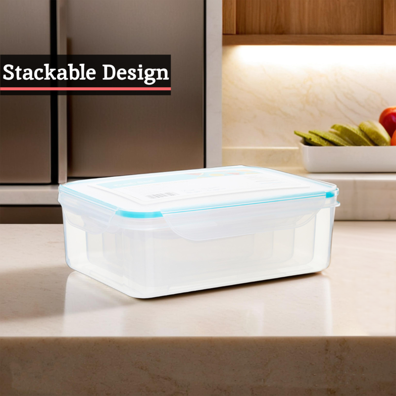 Herrela 5 Piece Rectangular Food Containers with Airtight Lids