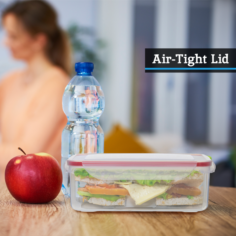 Herrela 6 Piece Rectangular Food Containers with Airtight Lids