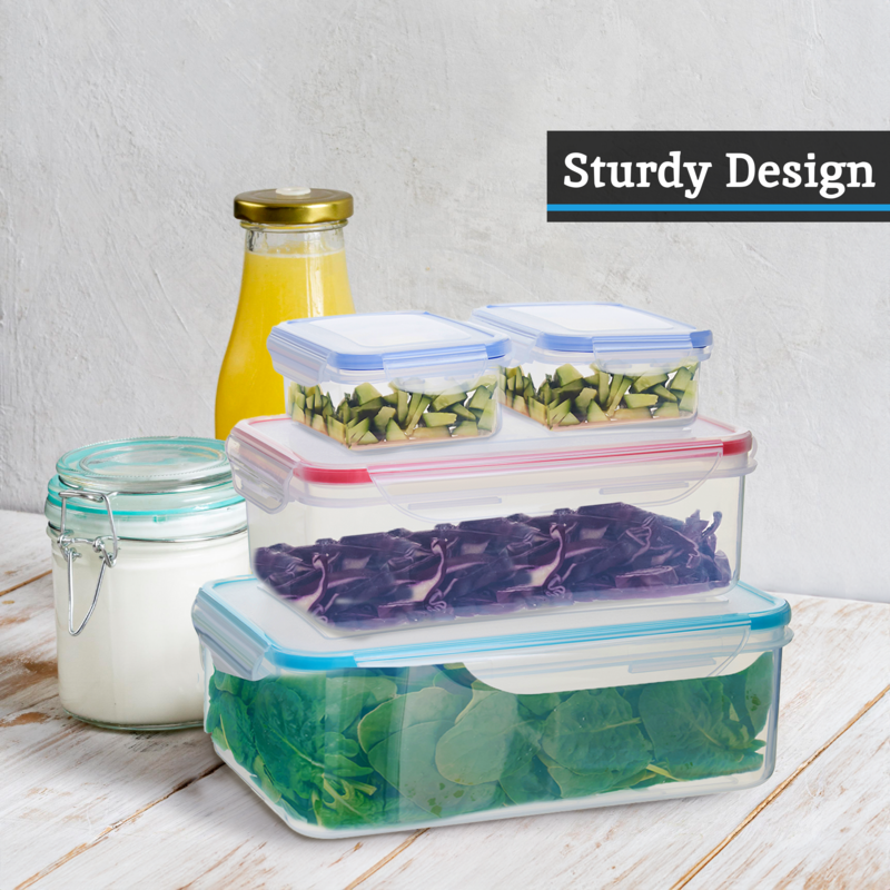 Herrela 4 Piece Food Containers with Airtight Lids