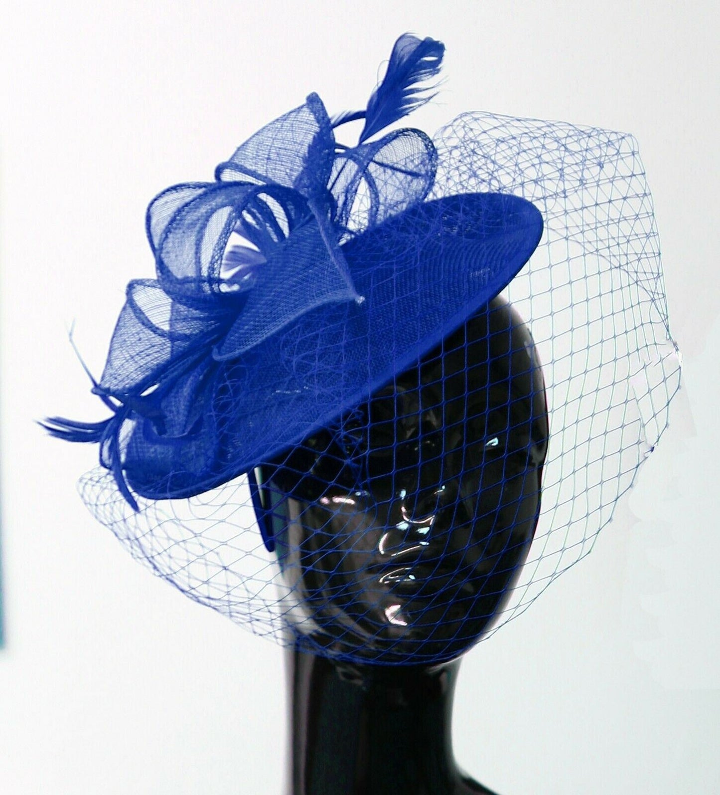 Medium Saucer Sinamay Headband Fascinator Wedding Ascot Hat Hatinator Birdcage Veil