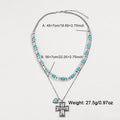 Semi-precious Stone Beaded Twin Earrings For Women