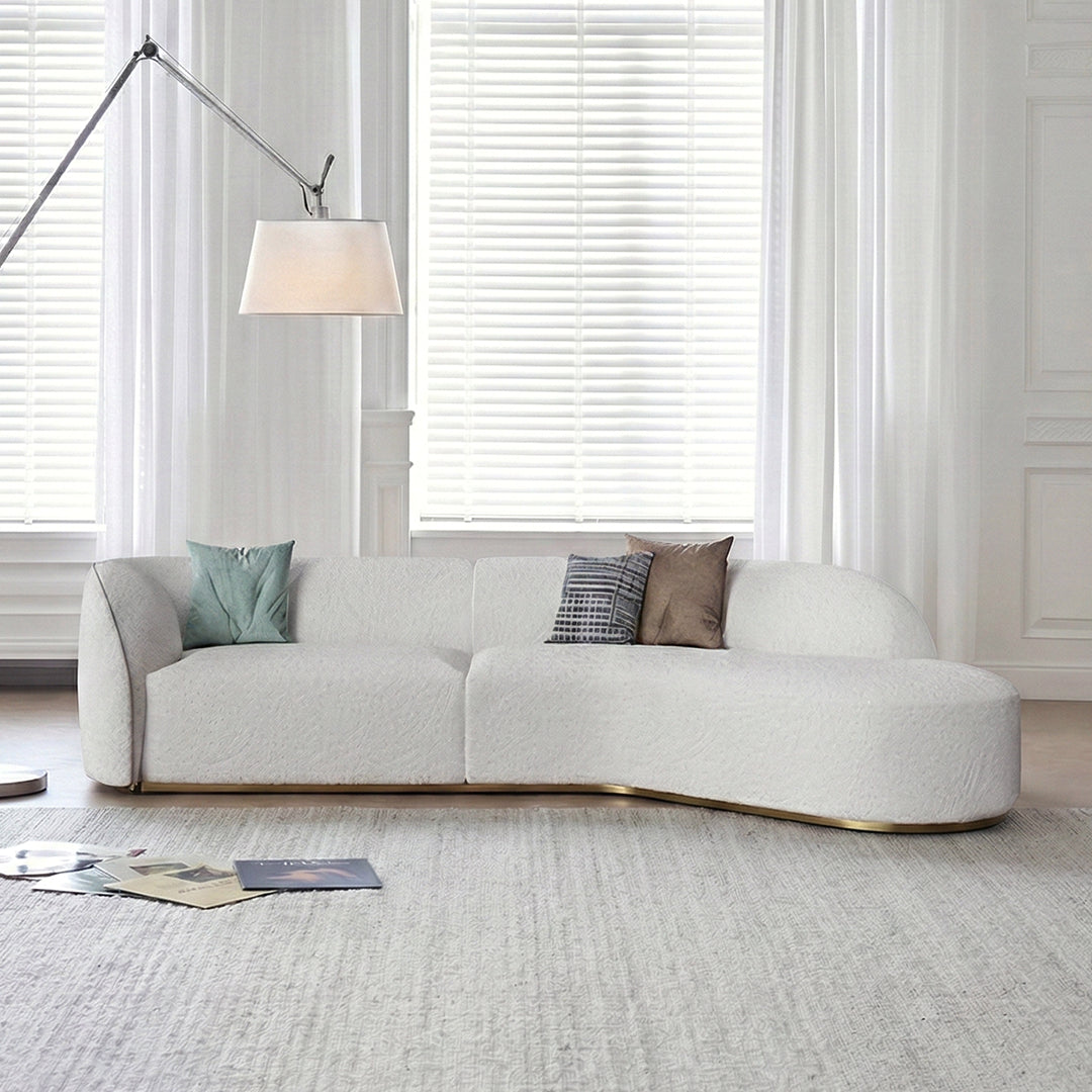 Welby Three Seater Curved Sofa, White