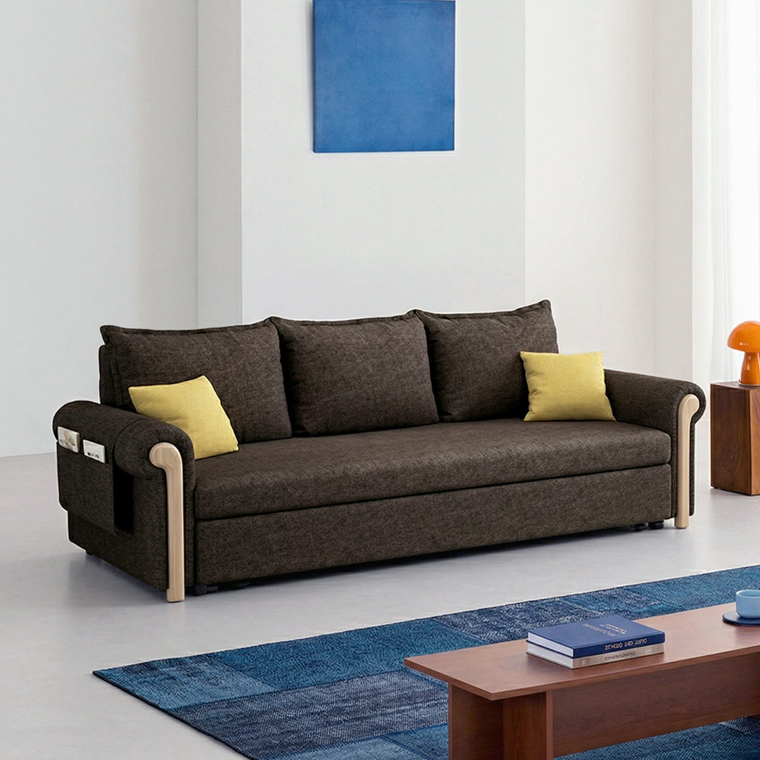 Braylene Two Seater Sofa Bed, Linen