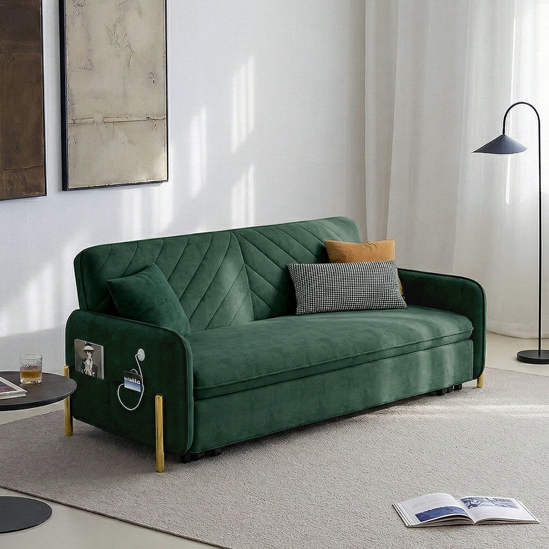 Aditi Two Seater Sofa Bed, Green
