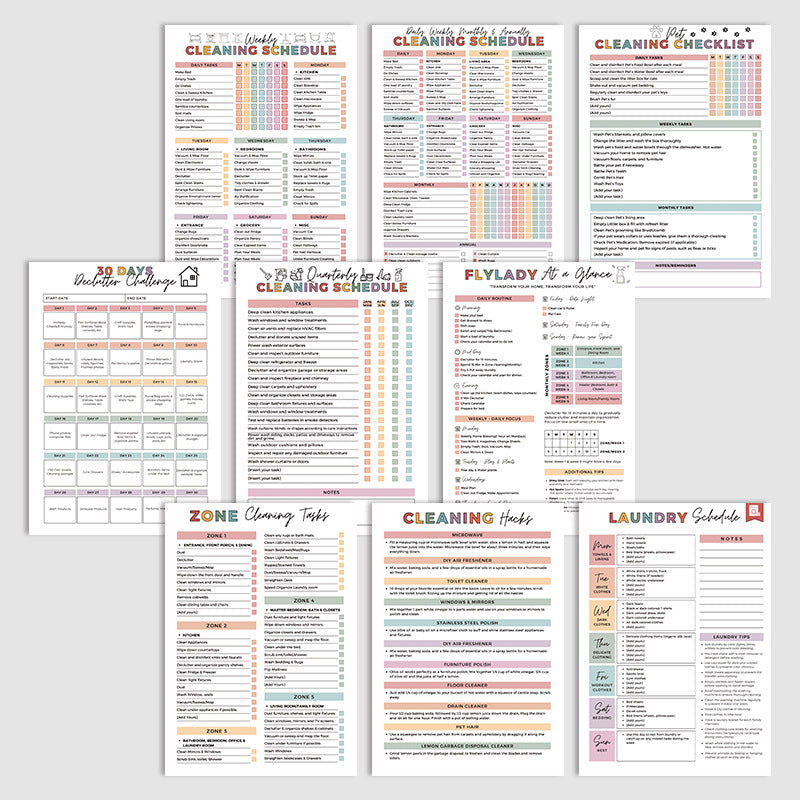 Multi-Action Cleaning Planner Coil Notebook