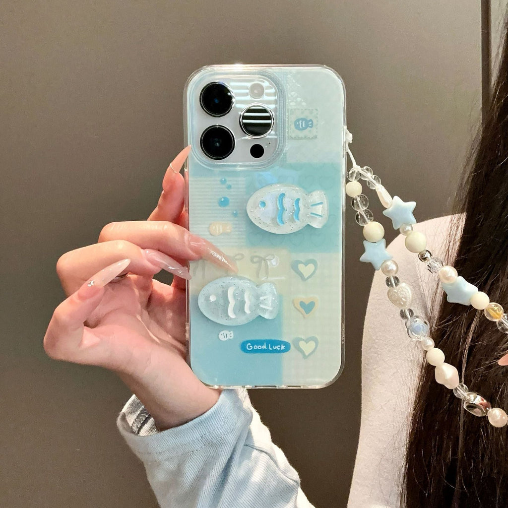 Single Layer  Three-dimensional Fish New Phone Case