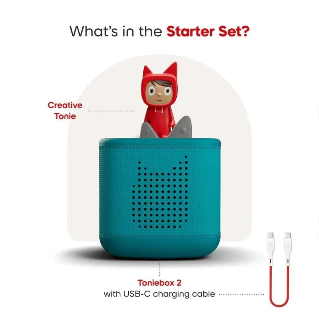 Tonies Toniebox 2 Cloud Starter Set with Creative Tonie Rubie - Tropical Teal