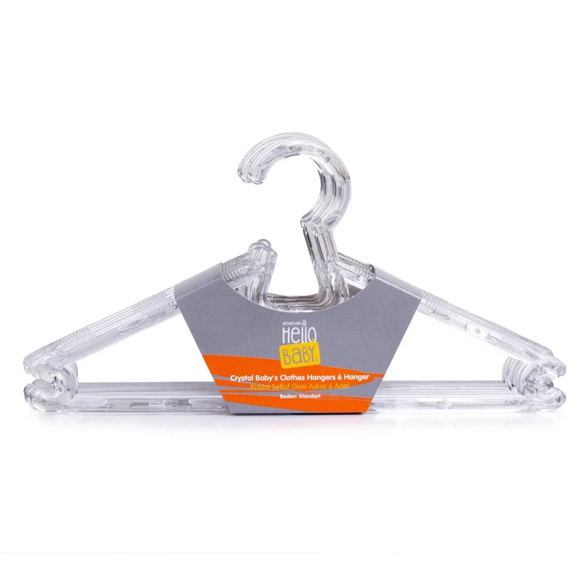 HelloBaby 6 Pack Crystal Transparent Baby Hangers - Transparent