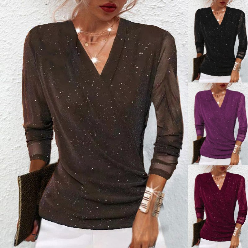 Women's Cross V-Neck Mesh Base Top