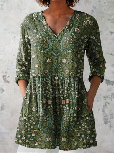 Female Creative Fish Pattern Vacation Style Dress