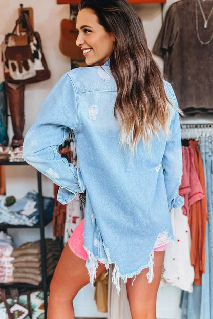 Distressed Denim Duster Women UK