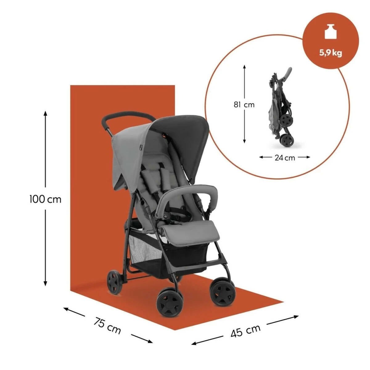 Hauck Sport Stroller - Grey