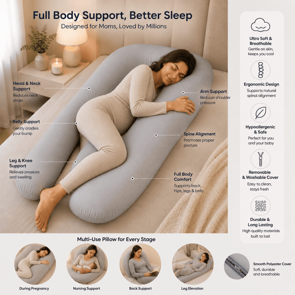 Maternity Pillow And Case 12 Ft - Buttercup Cream