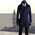 Men's slim long trench coat