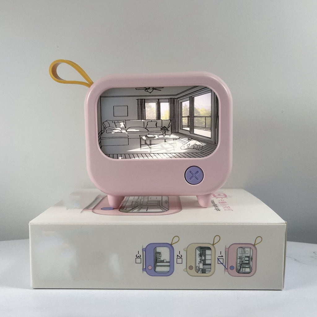 TV Small Night Lamp Creative Bedroom Bedside Lamp Mini LED Sleeping With Ambience Light Charging Lamp Light Painting