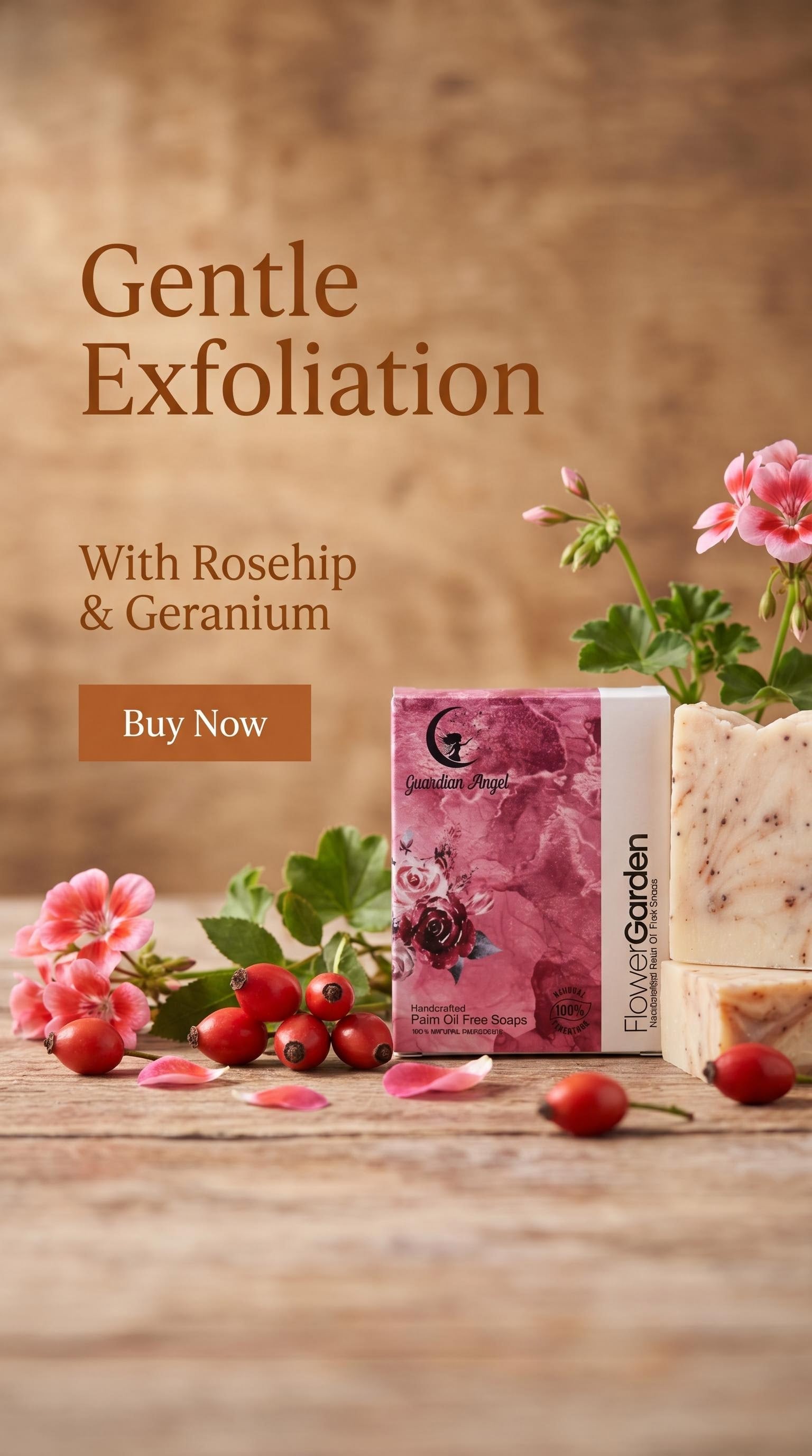 Flower Garden - Geranium & Rosehip Exfoliation Soap